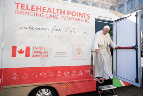 telehealth points truck pope francis